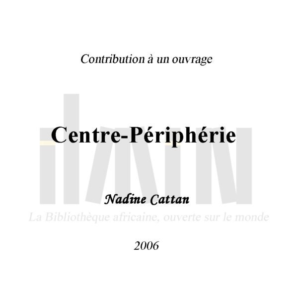 Centre-périphérie