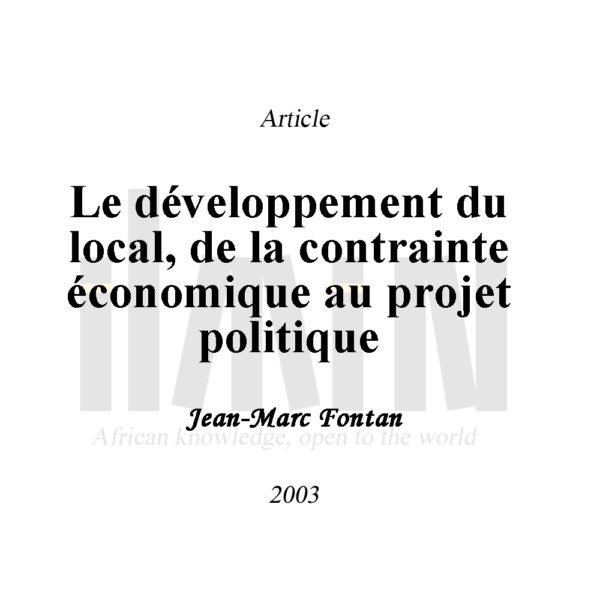 Le développement du local, de la contrainte économique au projet politique