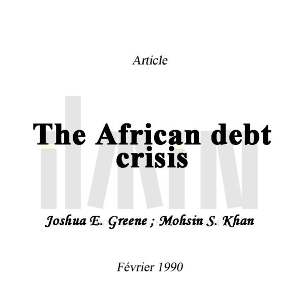 The African debt crisis