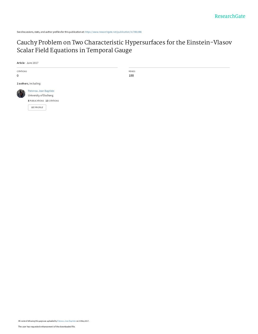 Cauchy Problem on Two Characteristic Hypersurfaces for the Einstein-Vlasov Scalar Field Equations in Temporal Gauge