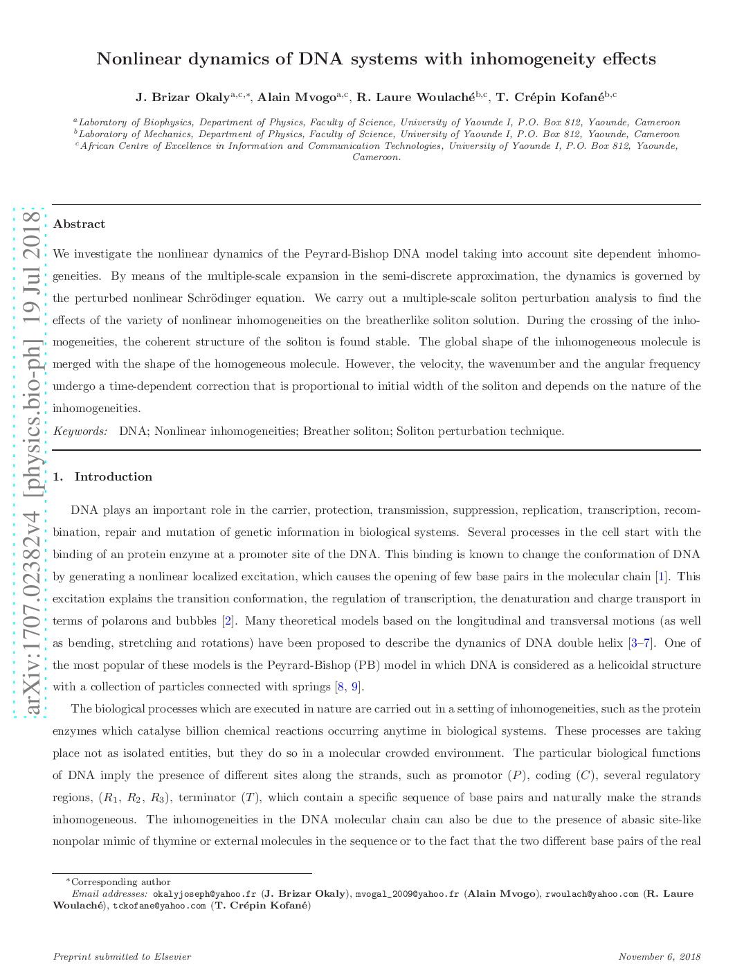 Nonlinear dynamics of DNA systems with inhomogeneity effects