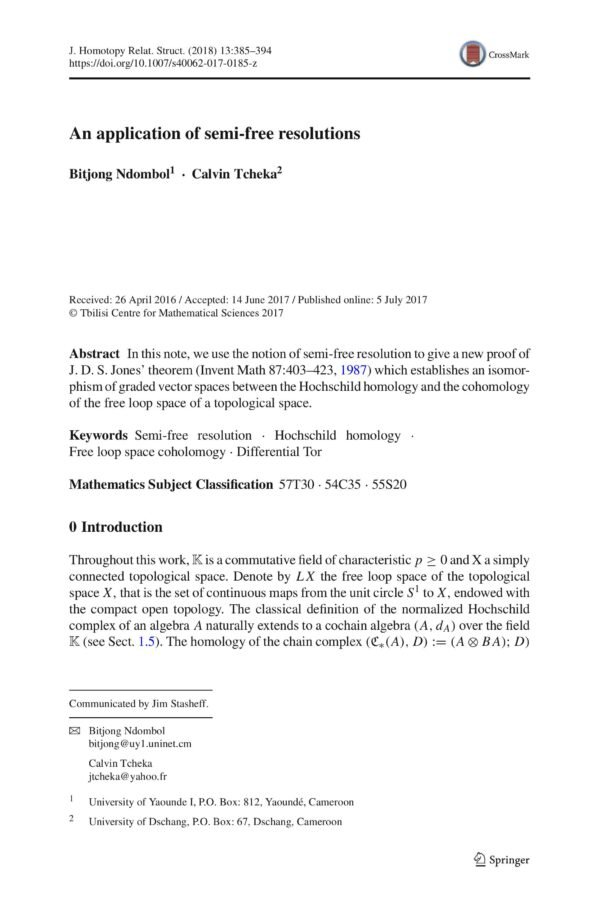 An application of semi-free resolutions