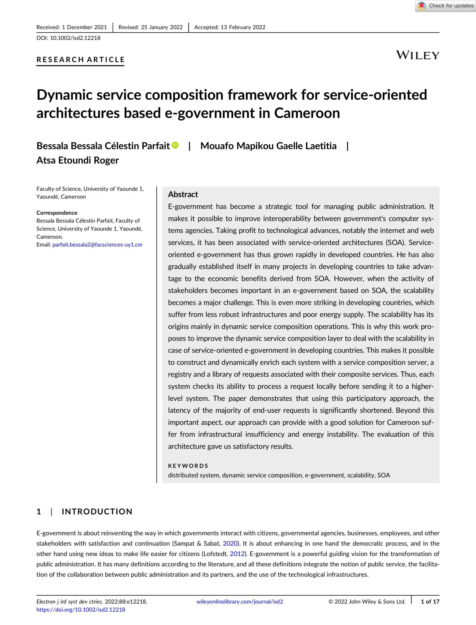 Dynamic service composition framework for service-oriented ...