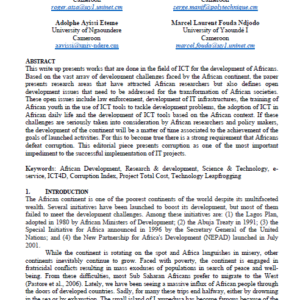 Special issue on ICT for Africa development an introduction and framework for research