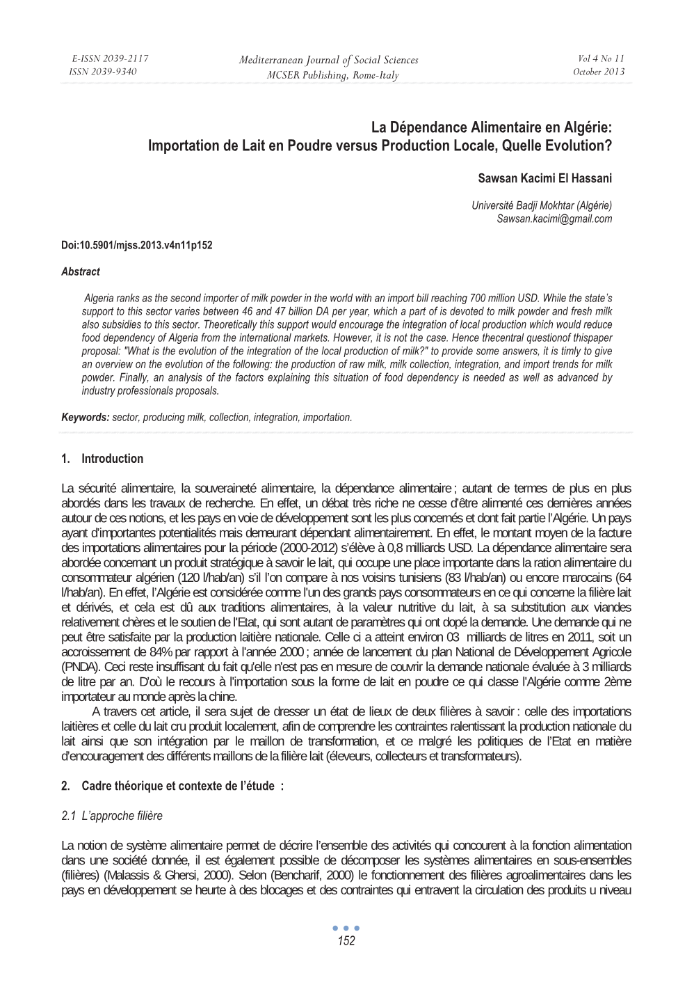 Algérie : Dépendance alimentaire, importation de lait et production locale