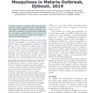 Paludisme à Djibouti : Anopheles stephensi et résistance (2019)