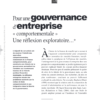 Gouvernance d'entreprise comportementale : une approche exploratoire