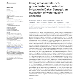 Qualité des eaux souterraines riches en nitrates pour l'irrigation à Dakar, Sénégal