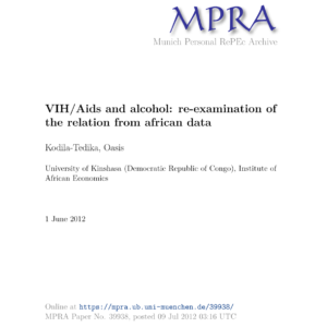 HIV/AIDS and Alcohol: A Re-examination from African Data