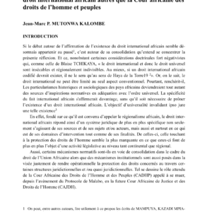 Protection des droits humains en droit international africain