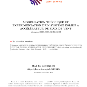 Système éolien à flux accéléré : modélisation et expérimentation