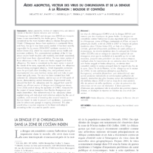Aedes albopictus à La Réunion : Biologie et contrôle des virus Chikungunya et Dengue