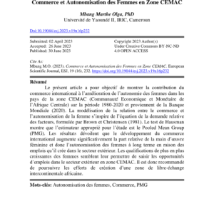 Commerce et autonomisation des femmes en zone CEMAC