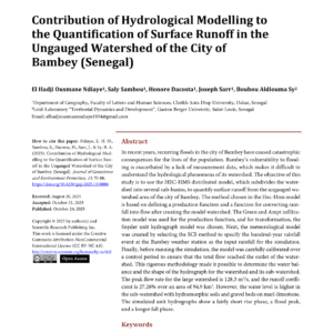 Modélisation hydrologique du ruissellement de surface à Bambey (Sénégal)