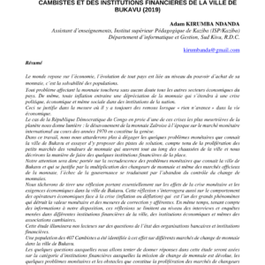 Cambistes et institutions financières à Bukavu (RDC): étude comparative