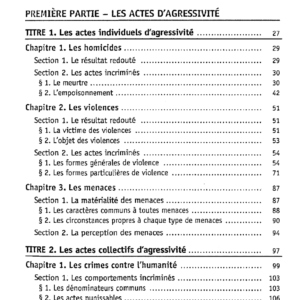 Droit Pénal Spécial : Actes d'agressivité, prédation et domination