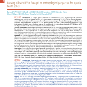 VIH et vieillissement au Sénégal : perspectives anthropologiques et santé publique