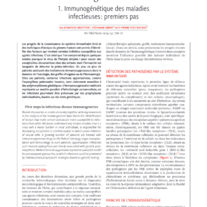 Immunogénétique des maladies infectieuses : Avancées et approches personnalisées