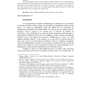 Droit à la santé au Cameroun : entre reconnaissance et effectivité