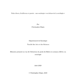 Sociologie publique : faits divers, feuilletons et procès